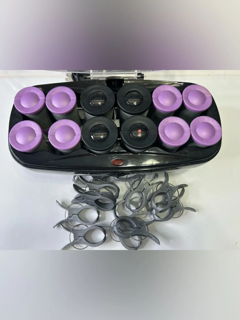 Conair Hair Roller 12 piece Set with roller clips  Black and Purple